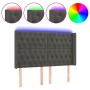 Dark gray velvet headboard with LED 163x16x118/128 cm by vidaXL, Headboards and footboards - Ref: Foro24-3124439, Price: 143,...
