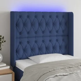 Blue fabric headboard with LED 103x16x118/128 cm by vidaXL, Headboards and footboards - Ref: Foro24-3124380, Price: 94,05 €, ...