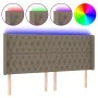 Taupe gray fabric headboard with LED 183x16x118/128 cm by vidaXL, Headboards and footboards - Ref: Foro24-3124402, Price: 176...