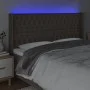 Taupe gray fabric headboard with LED 183x16x118/128 cm by vidaXL, Headboards and footboards - Ref: Foro24-3124402, Price: 176...