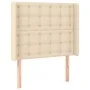 Cream fabric headboard with LED 93x16x118/128 cm by vidaXL, Headboards and footboards - Ref: Foro24-3124469, Price: 93,84 €, ...