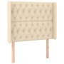 Cream fabric headboard with LED 103x16x118/128 cm by vidaXL, Headboards and footboards - Ref: Foro24-3124379, Price: 98,16 €,...