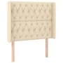 Cream fabric headboard with LED 103x16x118/128 cm by vidaXL, Headboards and footboards - Ref: Foro24-3124379, Price: 99,05 €,...