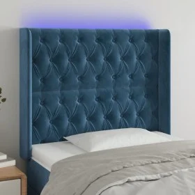 LED-Kopfteil aus dunkelblauem Samt, 93 x 16 x 118/128 cm von vidaXL, Kopf- und Fußteile - Ref: Foro24-3124424, Preis: 110,52 ...