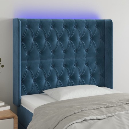 LED-Kopfteil aus dunkelblauem Samt, 93 x 16 x 118/128 cm von vidaXL, Kopf- und Fußteile - Ref: Foro24-3124424, Preis: 108,68 ...