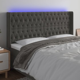 Dunkelgraues Samtkopfteil mit LED 183x16x118/128 cm von vidaXL, Kopf- und Fußteile - Ref: Foro24-3124445, Preis: 144,74 €, Ra...