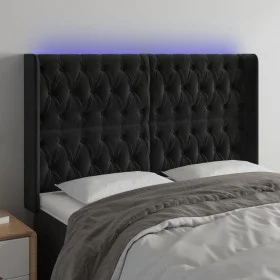 Kopfteil aus schwarzem Samt mit LED 147x16x118/128 cm von vidaXL, Kopf- und Fußteile - Ref: Foro24-3124434, Preis: 165,61 €, ...