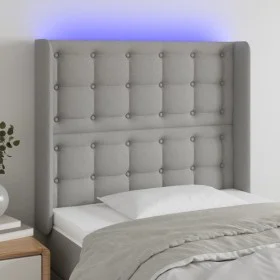 Light gray fabric headboard with LED 93x16x118/128 cm by vidaXL, Headboards and footboards - Ref: Foro24-3124464, Price: 80,3...