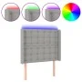 Light gray fabric headboard with LED 93x16x118/128 cm by vidaXL, Headboards and footboards - Ref: Foro24-3124464, Price: 80,3...