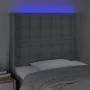 Cabecero con LED de tela gris claro 93x16x118/128 cm de vidaXL, Cabeceros y pies de cama - Ref: Foro24-3124464, Precio: 80,39...