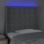Hellgraues Stoffkopfteil mit LED 93x16x118/128 cm von vidaXL, Kopf- und Fußteile - Ref: Foro24-3124464, Preis: 79,38 €, Rabat...