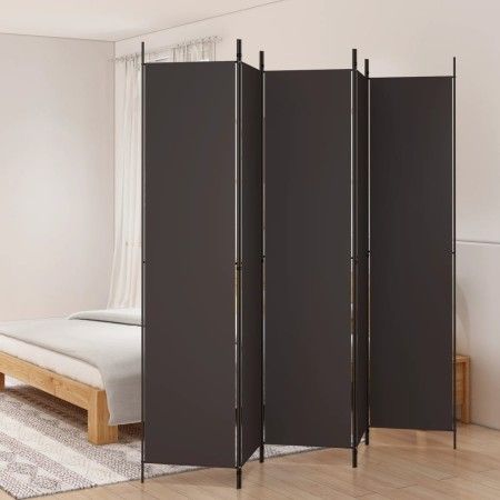 Divider screen with 5 brown fabric panels 250x220 cm by vidaXL, Room dividers - Ref: Foro24-350203, Price: 43,84 €, Discount: %