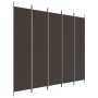 Divider screen with 5 brown fabric panels 250x220 cm by vidaXL, Room dividers - Ref: Foro24-350203, Price: 43,84 €, Discount: %
