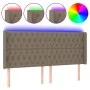 Taupe gray fabric headboard with LED 203x16x118/128 cm by vidaXL, Headboards and footboards - Ref: Foro24-3124410, Price: 181...