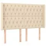 Cabecero con LED de tela color crema 163x16x118/128 cm de vidaXL, Cabeceros y pies de cama - Ref: Foro24-3124395, Precio: 169...