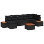 Conjunto de sofá de jardín con cojín 8 pcs Negro Poliratán