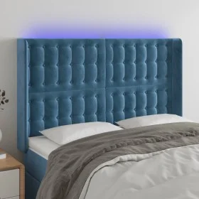 LED-Kopfteil aus dunkelblauem Samt, 147 x 16 x 118/128 cm von vidaXL, Kopf- und Fußteile - Ref: Foro24-3124534, Preis: 121,28...