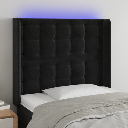 Kopfteil aus schwarzem Samt mit LED 83x16x118/128 cm von vidaXL, Kopf- und Fußteile - Ref: Foro24-3124514, Preis: 71,70 €, Ra...