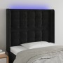 Kopfteil aus schwarzem Samt mit LED 83x16x118/128 cm von vidaXL, Kopf- und Fußteile - Ref: Foro24-3124514, Preis: 71,70 €, Ra...