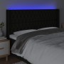 Black fabric headboard with LED 183x16x118/128 cm by vidaXL, Headboards and footboards - Ref: Foro24-3124400, Price: 145,81 €...