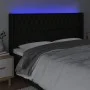 Black fabric headboard with LED 183x16x118/128 cm by vidaXL, Headboards and footboards - Ref: Foro24-3124400, Price: 144,95 €...