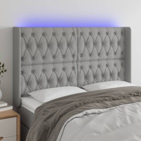 Light gray fabric headboard with LED 163x16x118/128 cm by vidaXL, Headboards and footboards - Ref: Foro24-3124390, Price: 153...