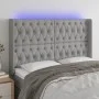 Cabecero con LED de tela gris claro 163x16x118/128 cm de vidaXL, Cabeceros y pies de cama - Ref: Foro24-3124390, Precio: 150,...