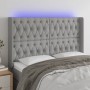 Hellgraues Stoffkopfteil mit LED 163x16x118/128 cm von vidaXL, Kopf- und Fußteile - Ref: Foro24-3124390, Preis: 153,71 €, Rab...