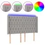 Light gray fabric headboard with LED 163x16x118/128 cm by vidaXL, Headboards and footboards - Ref: Foro24-3124390, Price: 149...