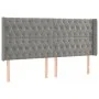 Light gray velvet headboard with LED 203x16x118/128 cm by vidaXL, Headboards and footboards - Ref: Foro24-3124450, Price: 167...