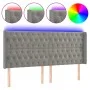 Light gray velvet headboard with LED 183x16x118/128 cm by vidaXL, Headboards and footboards - Ref: Foro24-3124444, Price: 152...