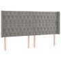 Light gray velvet headboard with LED 183x16x118/128 cm by vidaXL, Headboards and footboards - Ref: Foro24-3124444, Price: 158...