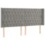 Light gray velvet headboard with LED 183x16x118/128 cm by vidaXL, Headboards and footboards - Ref: Foro24-3124444, Price: 152...