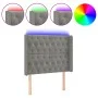 Light gray velvet headboard with LED 103x16x118/128 cm by vidaXL, Headboards and footboards - Ref: Foro24-3124426, Price: 99,...
