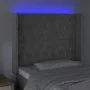 Light gray velvet headboard with LED 103x16x118/128 cm by vidaXL, Headboards and footboards - Ref: Foro24-3124426, Price: 99,...