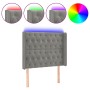 Light gray velvet headboard with LED 93x16x118/128 cm by vidaXL, Headboards and footboards - Ref: Foro24-3124420, Price: 92,1...