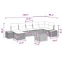 Conjunto de sofá de jardín con cojín 8 pcs Negro Poliratán