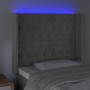 Light gray velvet headboard with LED 93x16x118/128 cm by vidaXL, Headboards and footboards - Ref: Foro24-3124420, Price: 92,1...