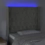 Light gray velvet headboard with LED 93x16x118/128 cm by vidaXL, Headboards and footboards - Ref: Foro24-3124420, Price: 92,8...