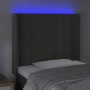 Dunkelgraues Samtkopfteil mit LED 93x16x118/128 cm von vidaXL, Kopf- und Fußteile - Ref: Foro24-3124519, Preis: 77,11 €, Raba...