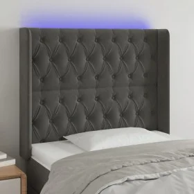 Dark gray velvet headboard with LED 93x16x118/128 cm by vidaXL, Headboards and footboards - Ref: Foro24-3124421, Price: 85,09...