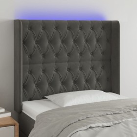 Dunkelgraues Samtkopfteil mit LED 93x16x118/128 cm von vidaXL, Kopf- und Fußteile - Ref: Foro24-3124421, Preis: 84,52 €, Raba...