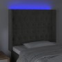 Dunkelgraues Samtkopfteil mit LED 93x16x118/128 cm von vidaXL, Kopf- und Fußteile - Ref: Foro24-3124421, Preis: 84,52 €, Raba...