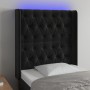 Kopfteil aus schwarzem Samt mit LED 83x16x118/128 cm von vidaXL, Kopf- und Fußteile - Ref: Foro24-3124416, Preis: 99,15 €, Ra...