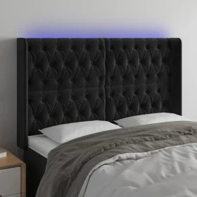 Kopfteil aus schwarzem Samt mit LED 163x16x118/128 cm von vidaXL, Kopf- und Fußteile - Ref: Foro24-3124440, Preis: 168,88 €, ...