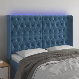 LED-Kopfteil aus dunkelblauem Samt, 147 x 16 x 118/128 cm von vidaXL, Kopf- und Fußteile - Ref: Foro24-3124436, Preis: 143,82...