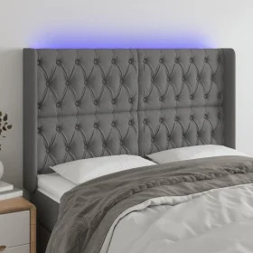 Dunkelgraues Stoffkopfteil mit LED 163x16x118/128 cm von vidaXL, Kopf- und Fußteile - Ref: Foro24-3124391, Preis: 149,89 €, R...