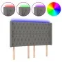 Cabecero con LED de tela gris oscuro 163x16x118/128 cm de vidaXL, Cabeceros y pies de cama - Ref: Foro24-3124391, Precio: 149...