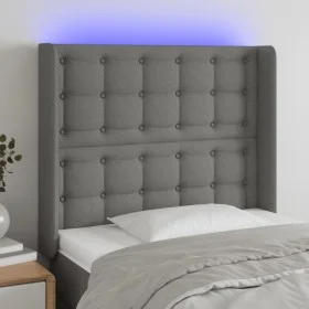 Dark gray fabric headboard with LED 93x16x118/128 cm by vidaXL, Headboards and footboards - Ref: Foro24-3124465, Price: 92,43...
