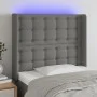 Cabecero con LED de tela gris oscuro 93x16x118/128 cm de vidaXL, Cabeceros y pies de cama - Ref: Foro24-3124465, Precio: 92,4...